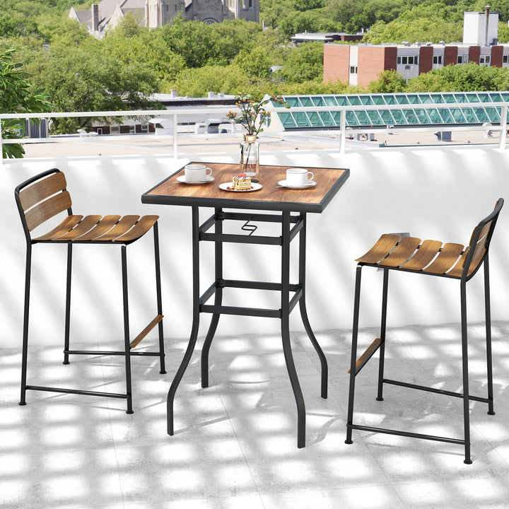 Outdoor Square Tabletop Bar Height Table for Garden Backyard Poolside