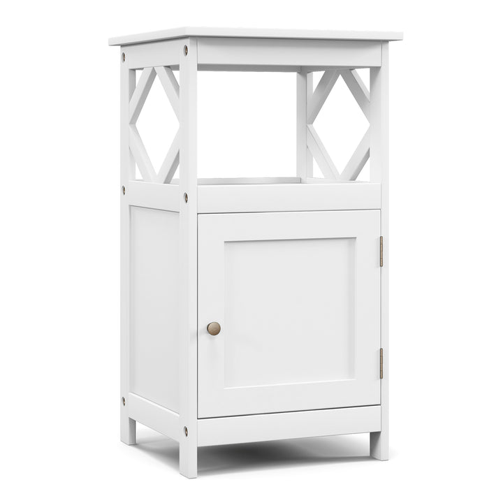 Bathroom Floor Cabinet with Open Compartment and Single Door