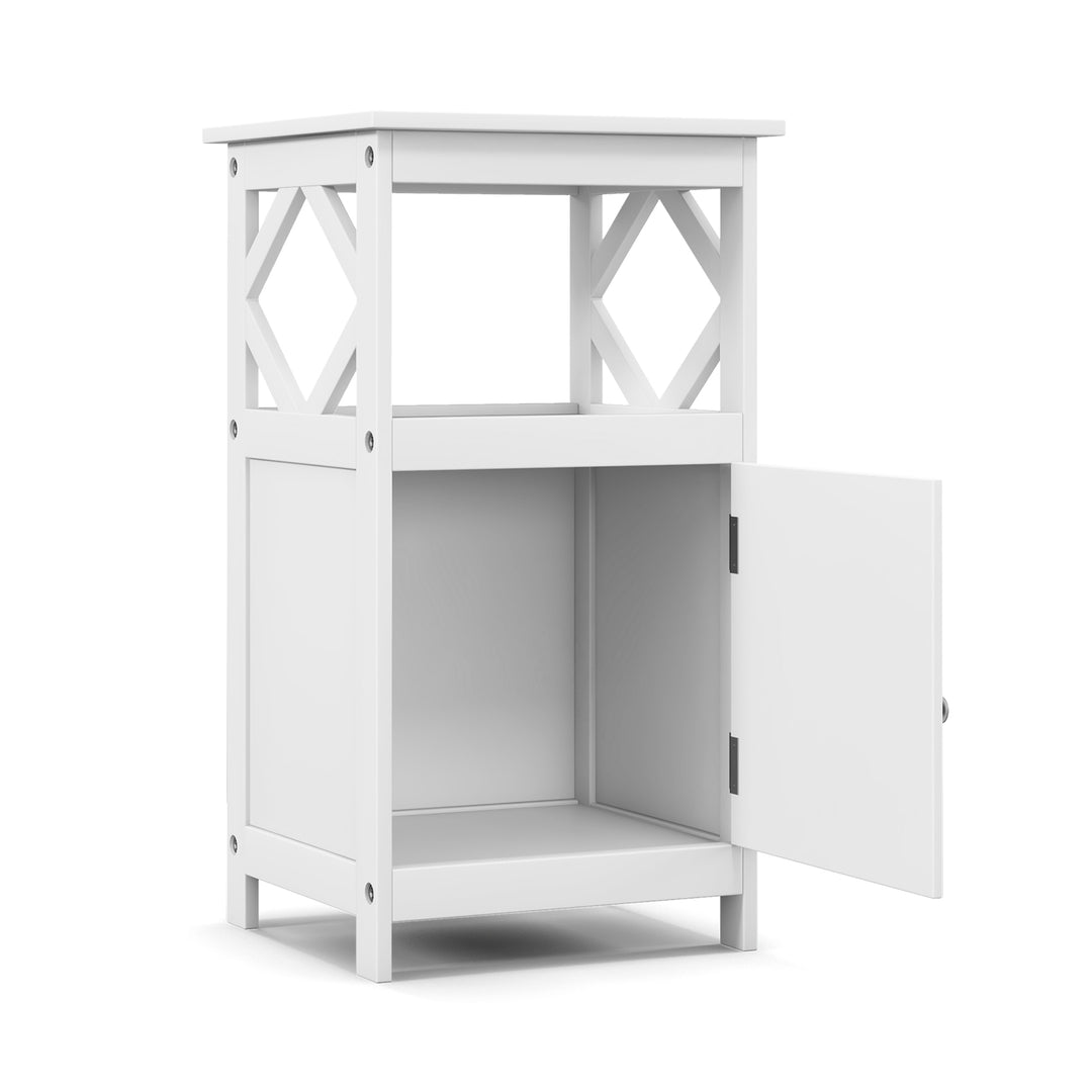 Bathroom Floor Cabinet with Open Compartment and Single Door