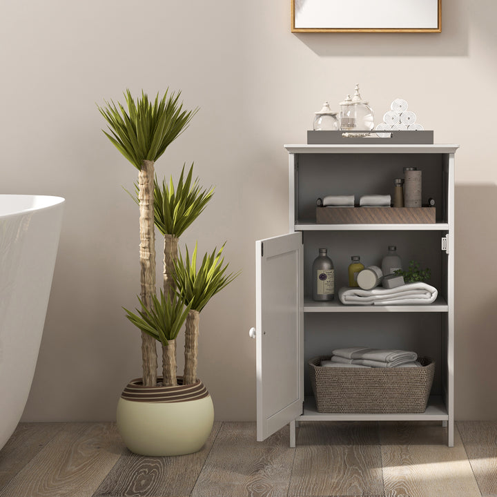 Bathroom Floor Single Door Side Cabinet with Open Compartment - TidySpaces