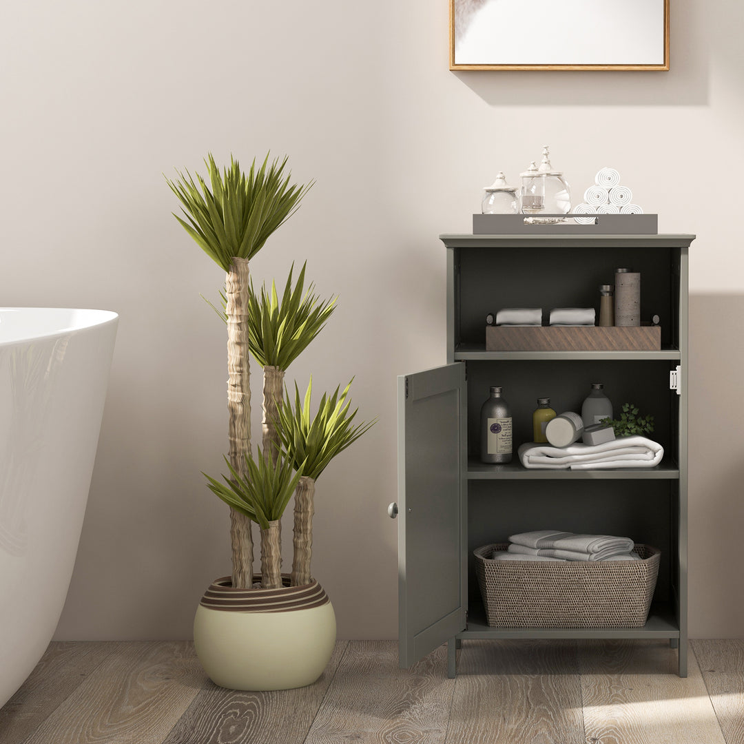 Bathroom Floor Single Door Side Cabinet with Open Compartment - TidySpaces