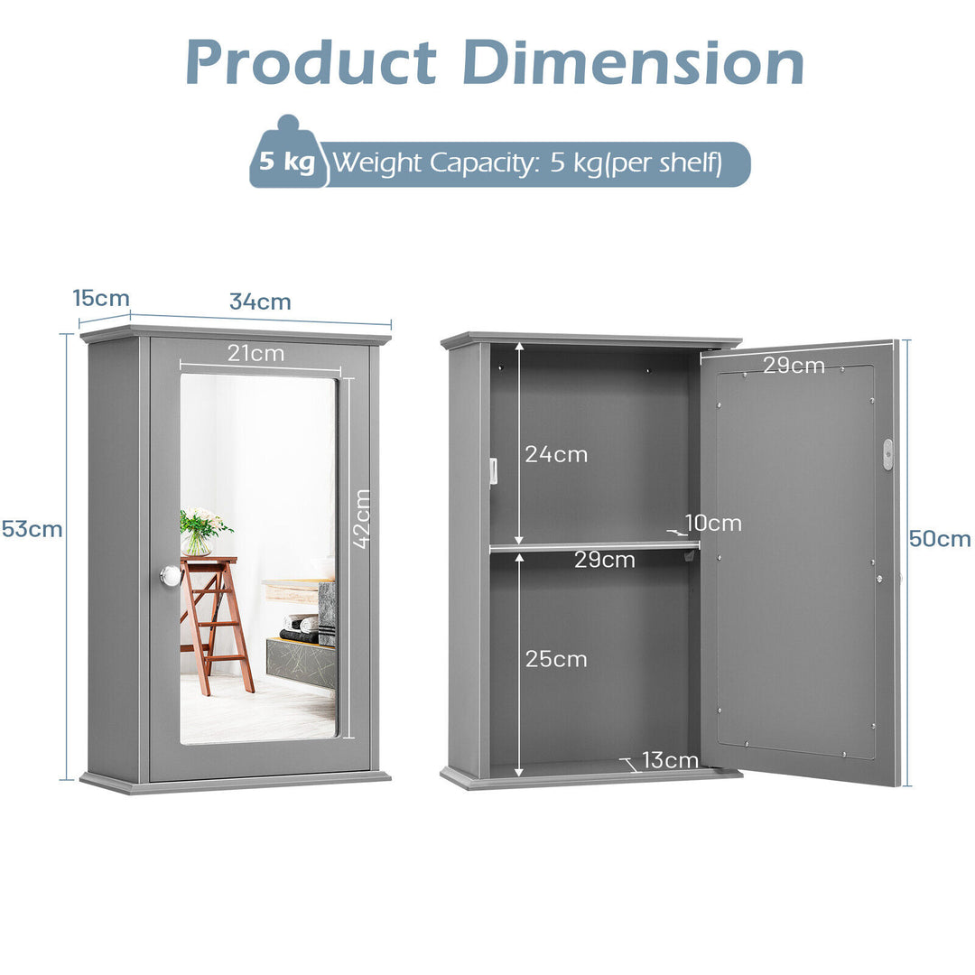 Bathroom Medicine Cabinet with Mirror and Adjustable Shelf