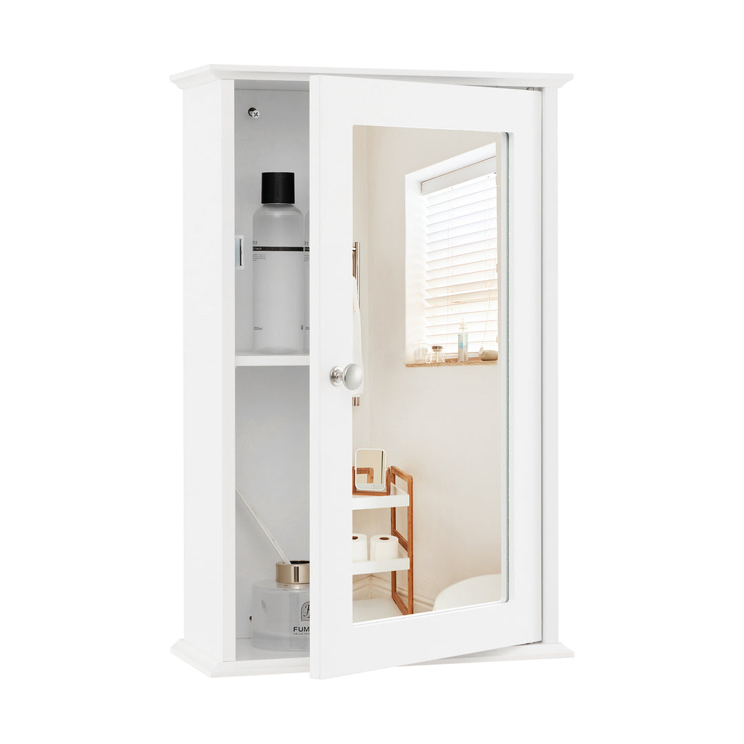 Bathroom Medicine Cabinet with Mirror and Adjustable Shelf White - TidySpaces