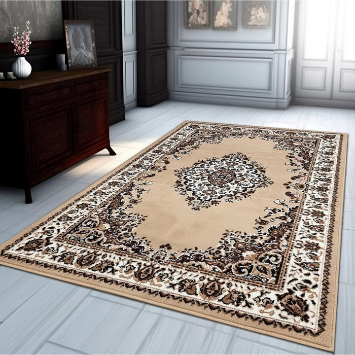 Traditional Rug Beige Vintage Classic Design Beige - TidySpaces