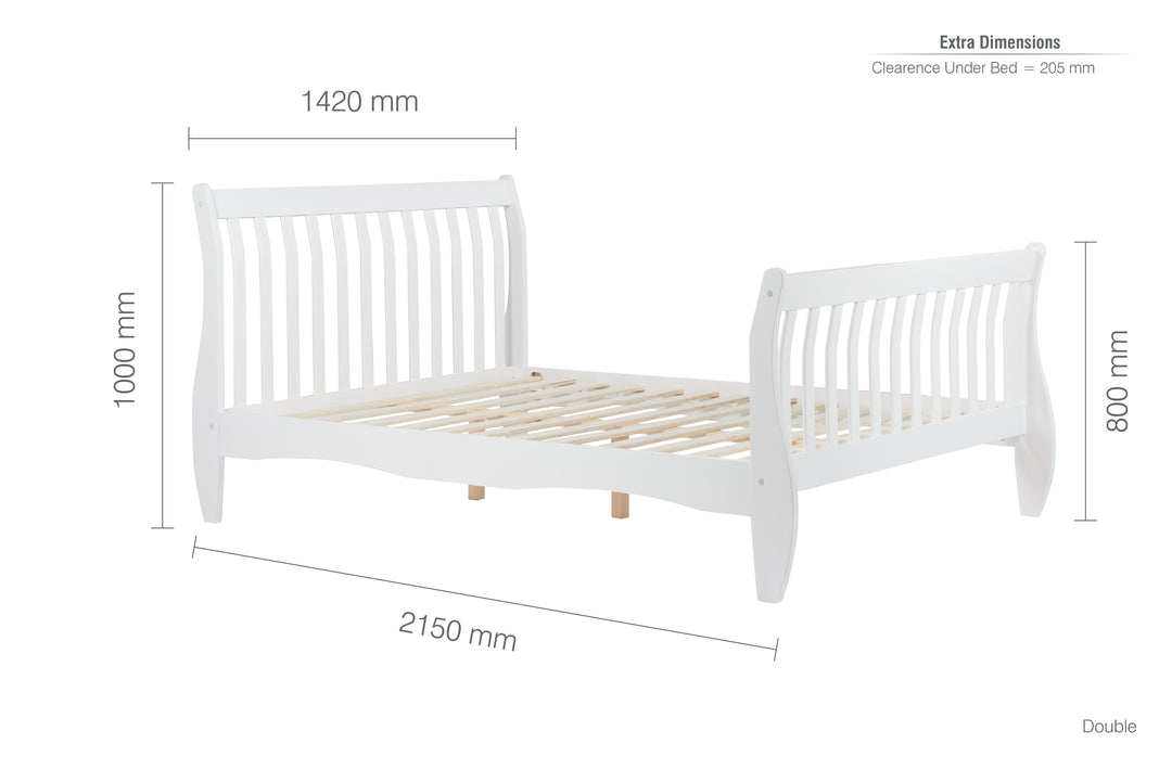 Belford Solid Pine Bed with Sprung Slatted Base for Maximum Comfort