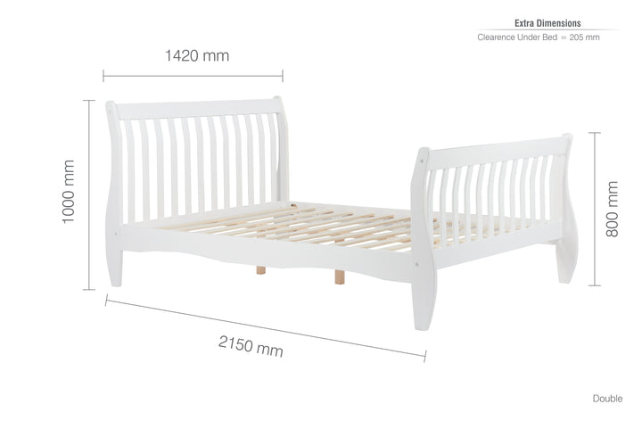 Belford Solid Pine Bed with Sprung Slatted Base for Maximum Comfort
