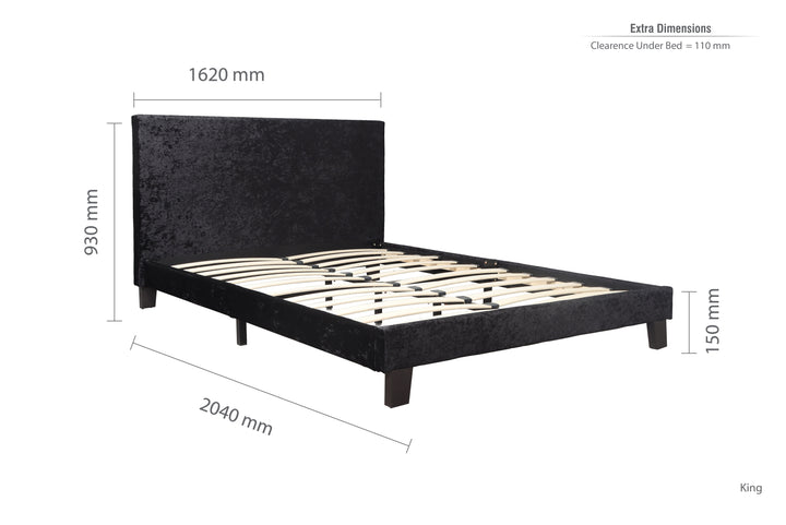 Berlin Fabric Bed with Luxury Upholstery and Sprung Slatted Base