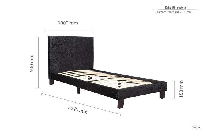 Berlin Fabric Bed with Luxury Upholstery and Sprung Slatted Base