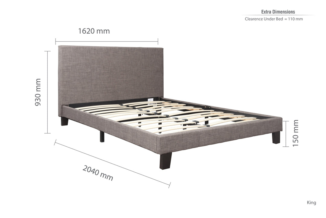 Berlin Fabric Bed with Luxury Upholstery and Sprung Slatted Base