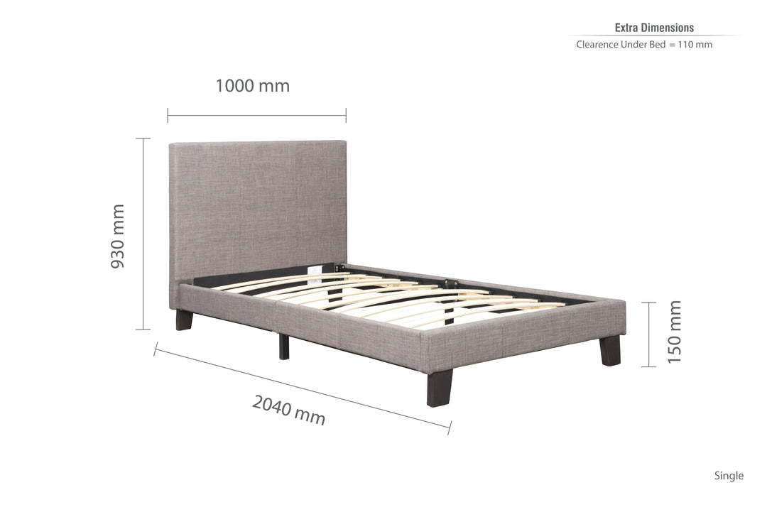 Berlin Fabric Bed with Luxury Upholstery and Sprung Slatted Base
