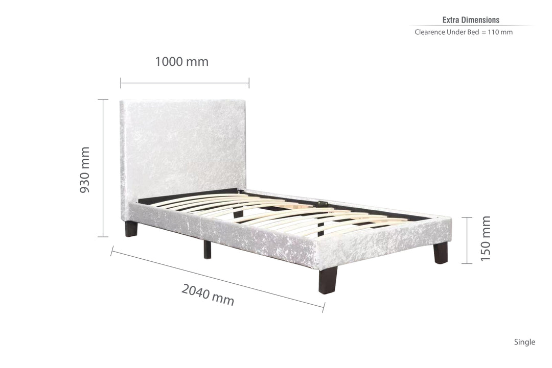 Berlin Fabric Bed with Luxury Upholstery and Sprung Slatted Base