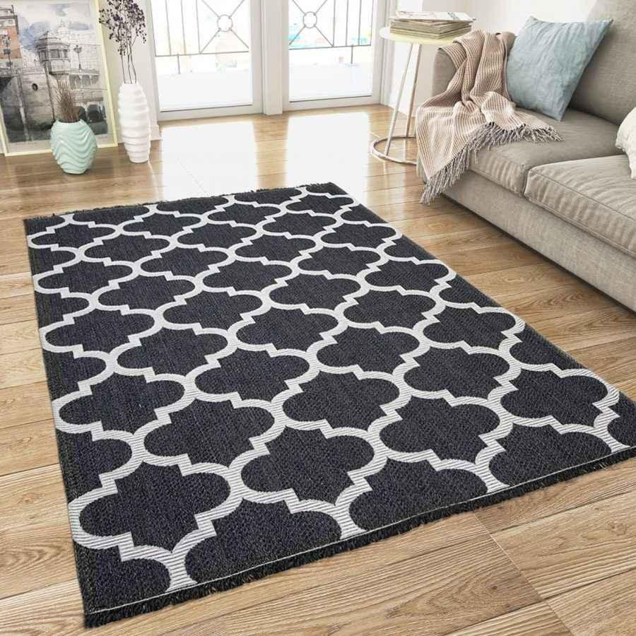 Cotton Rugs Trellis Pattern with Tassels – TidySpaces