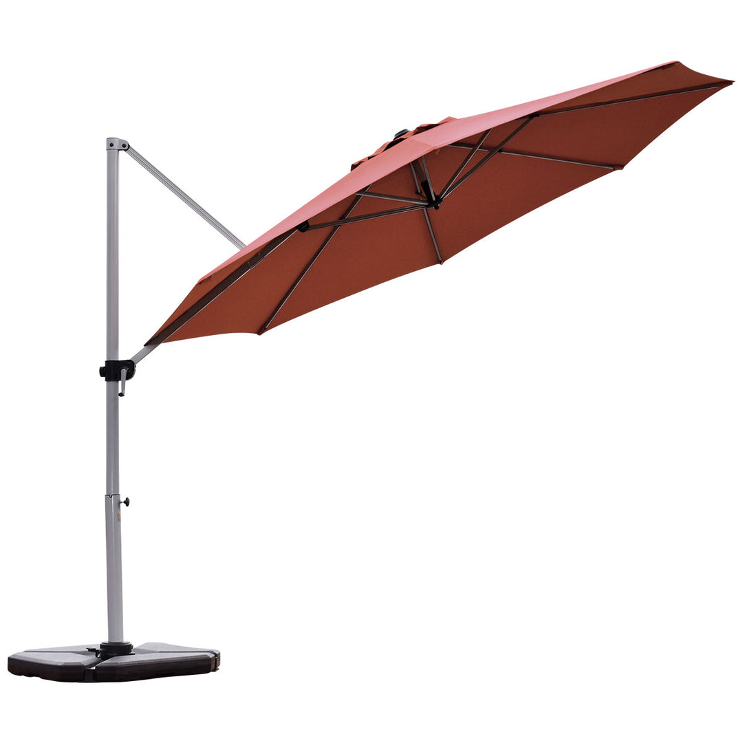 3.3m Patio Cantilever Umbrella with Tilting Adjustment and Cross base