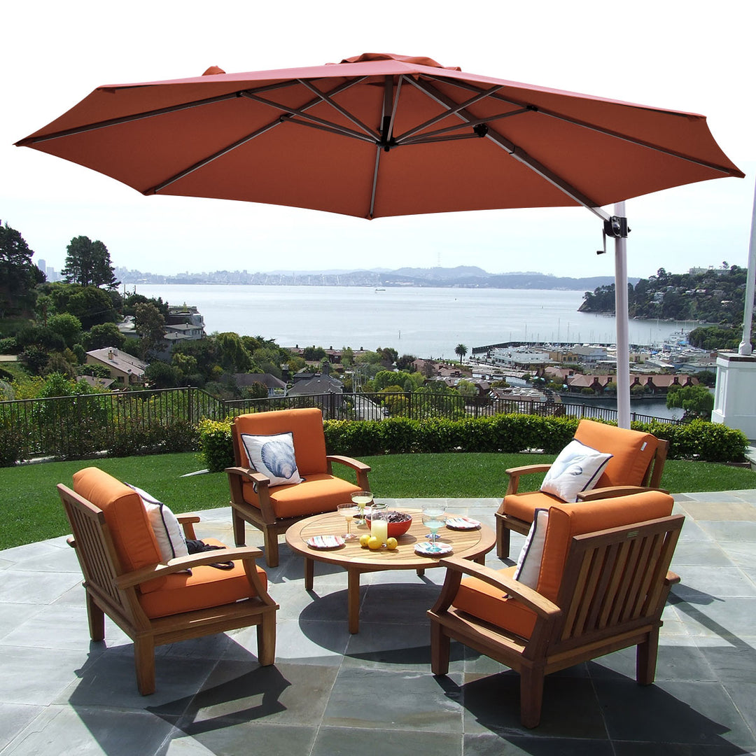 3.3m Patio Cantilever Umbrella with Tilting Adjustment and Cross base
