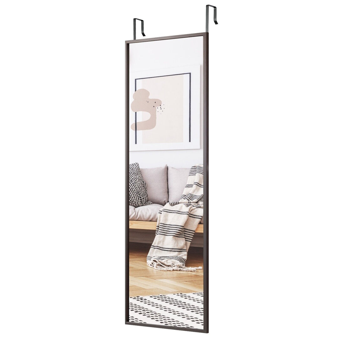 Full Length Wall-Mounted Mirror with Height Adjusting Hooks