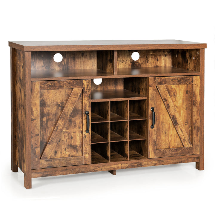 Buffet Storage Cabinet with Detachable 9-Bottle Wine Rack and 2 Door Cabinets - TidySpaces
