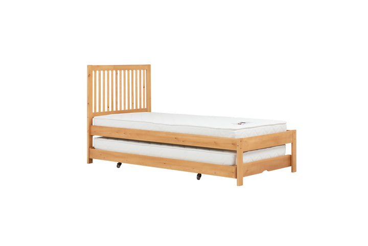 Buxton Trundle Single Bed with Pull-Out Trundle and Sprung Slatted Base for Extra Comfort