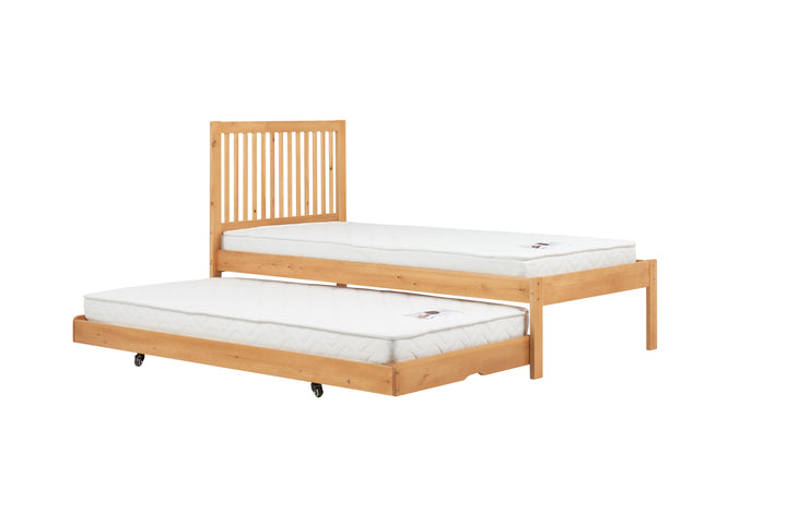 Buxton Trundle Single Bed with Pull-Out Trundle and Sprung Slatted Base for Extra Comfort