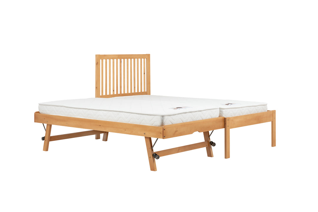 Buxton Trundle Single Bed with Pull-Out Trundle and Sprung Slatted Base for Extra Comfort