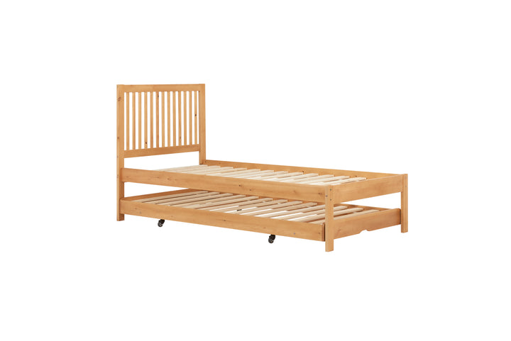 Buxton Trundle Single Bed with Pull-Out Trundle and Sprung Slatted Base for Extra Comfort