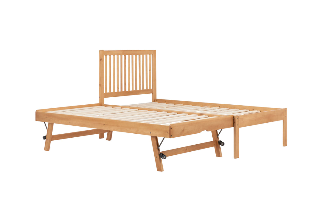 Buxton Trundle Single Bed with Pull-Out Trundle and Sprung Slatted Base for Extra Comfort