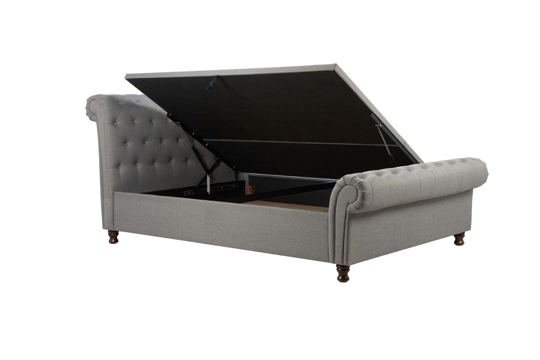 Castello Side Ottoman Bed with Gas Lift Mechanism for Flexible Storage Solutions
