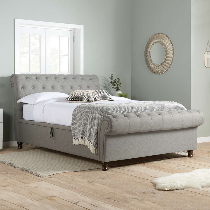 Castello Side Ottoman Bed with Gas Lift Mechanism for Flexible Storage Solutions