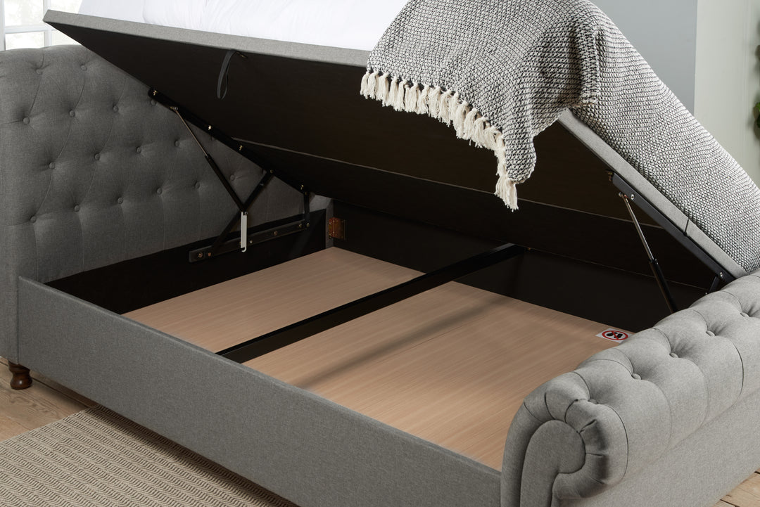 Castello Side Ottoman Bed with Gas Lift Mechanism for Flexible Storage Solutions