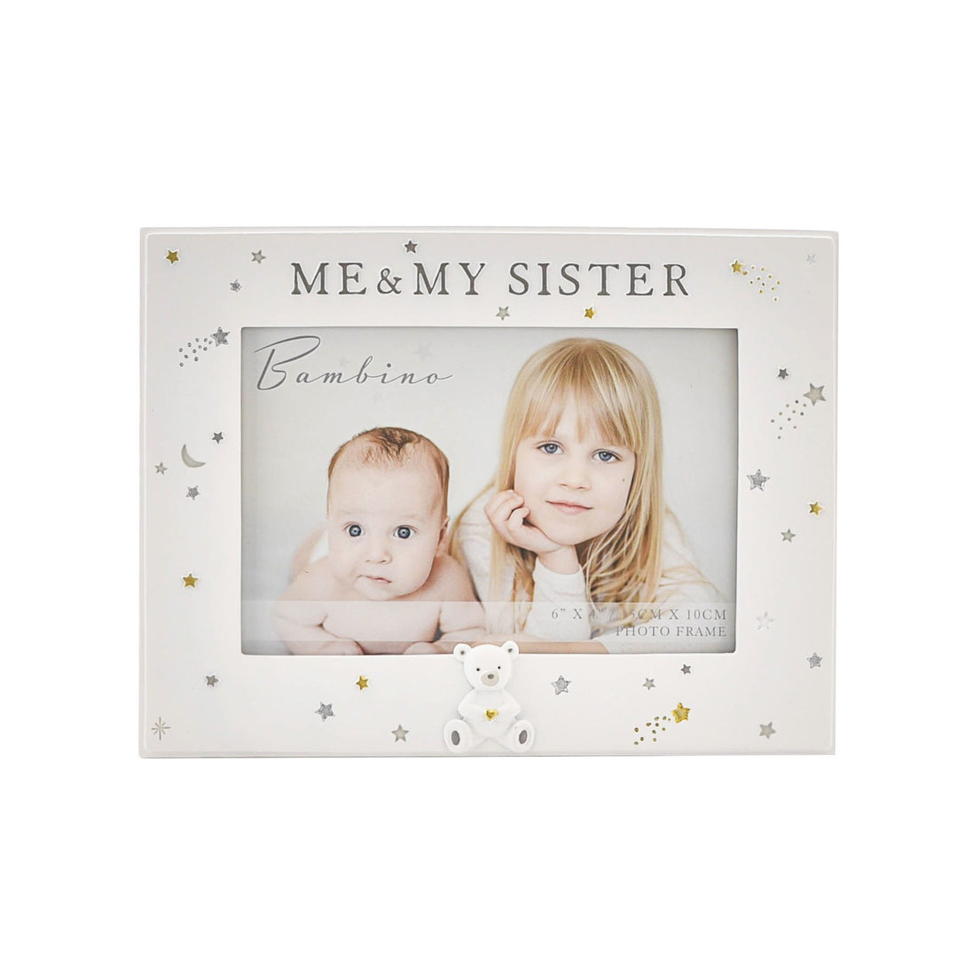 Bambino Resin Me &amp; My Sister Photo Frame 6" x 4"