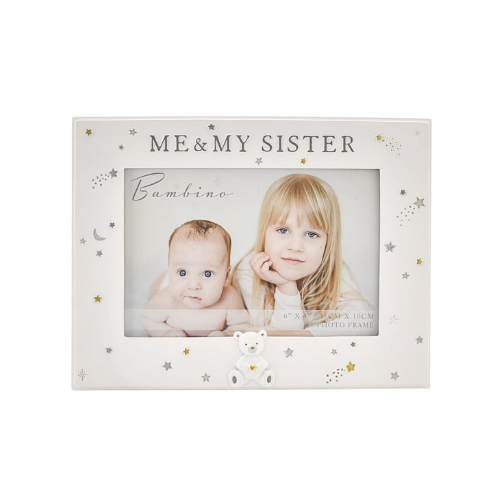 Bambino Resin Me &amp; My Sister Photo Frame 6" x 4"