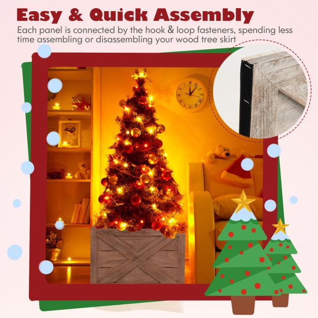 Christmas Tree Box Stand with Hook and Loop Fasteners