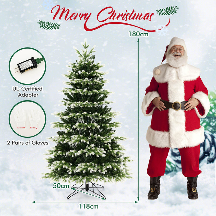 180 cm Artificial Hinged Xmas Tree with 350 LED Lights