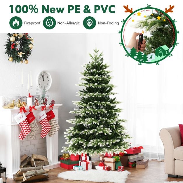 180 cm Artificial Hinged Xmas Tree with 350 LED Lights