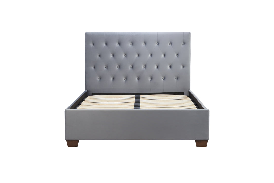 Contemporary Cologne Ottoman Bed with Gas Lift Storage and Button Detailing