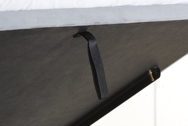 Contemporary Cologne Ottoman Bed with Gas Lift Storage and Button Detailing