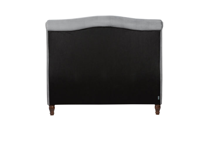 Colorado Sleigh Bed with Rolled Headboard in Luxurious Velvet Finish