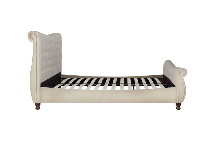 Luxurious Velvet Copenhagen Bed with Deep-Diamond Quilting for Stylish Bedrooms