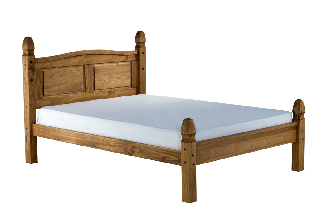 Corona Solid Pine Bed with Classic Curves and Stylish Black Stud Detailing