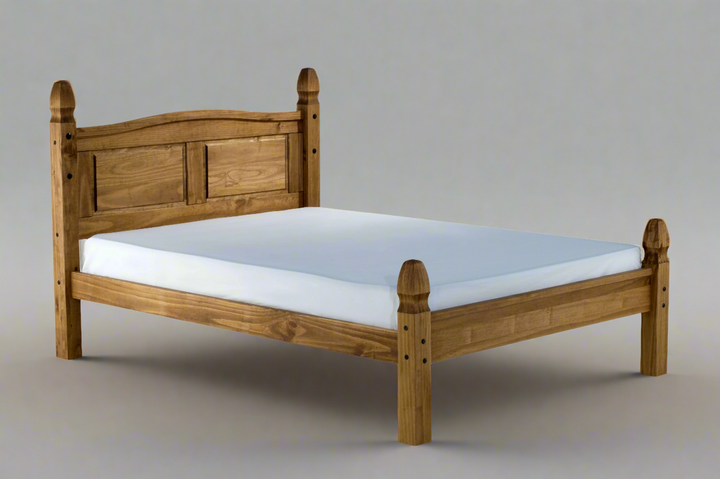 Corona Solid Pine Bed with Classic Curves and Stylish Black Stud Detailing