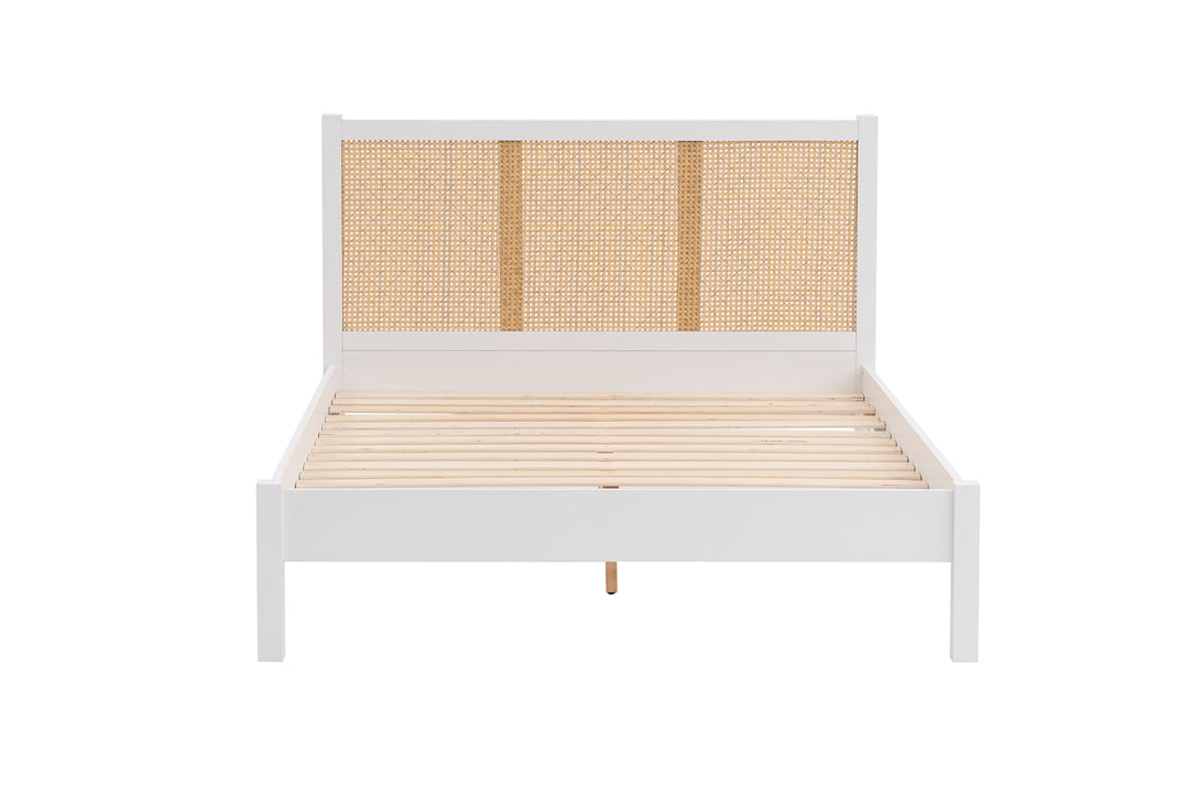 Croxley Rattan Bed with Ornate Headboard for Stylish Home Decor