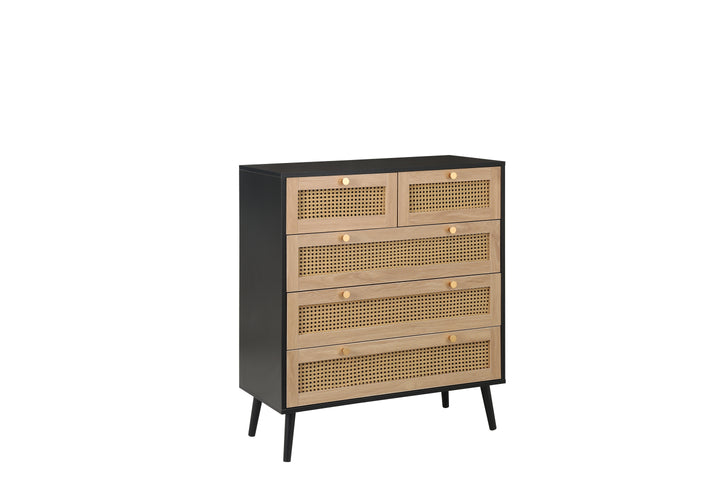 Croxley 5 Drawer Rattan Chest Stylish Storage for Modern Homes