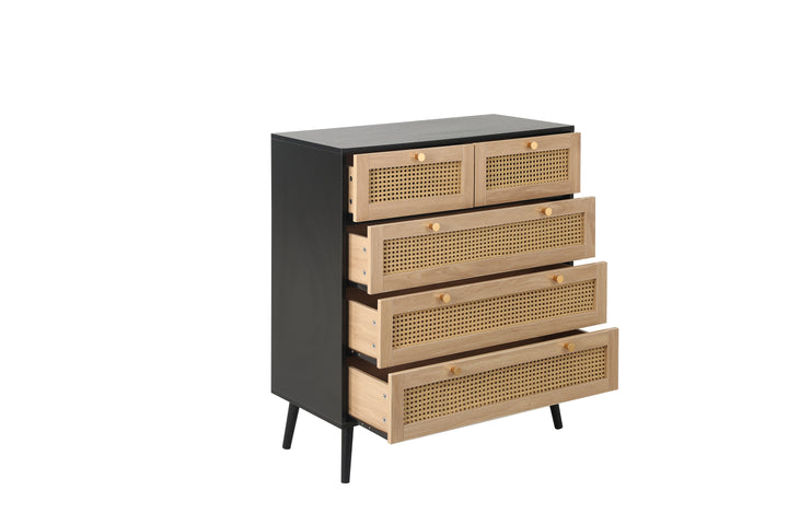 Croxley 5 Drawer Rattan Chest Stylish Storage for Modern Homes