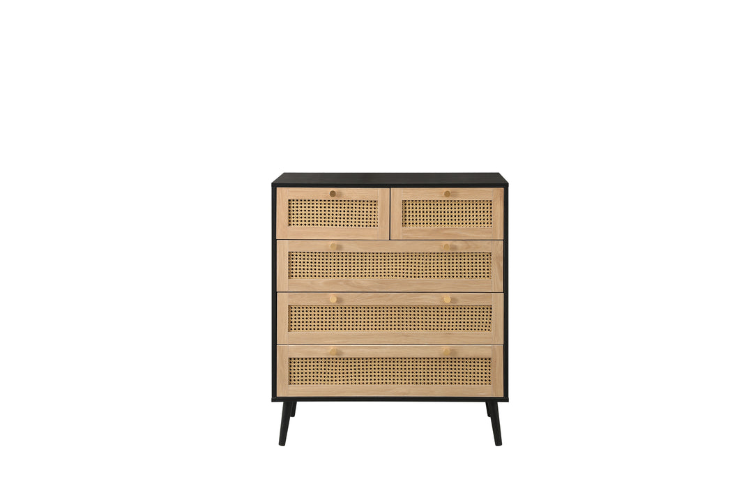 Croxley 5 Drawer Rattan Chest Stylish Storage for Modern Homes