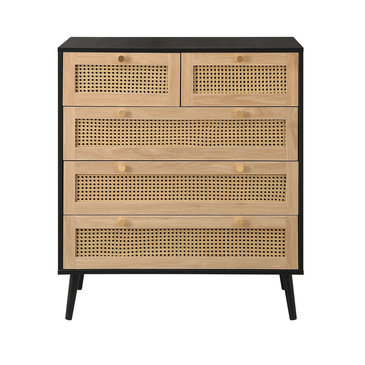 Croxley 5 Drawer Rattan Chest Stylish Storage for Modern Homes