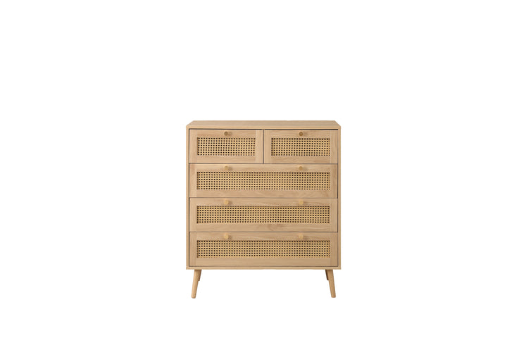 Croxley 5 Drawer Rattan Chest Stylish Storage for Modern Homes