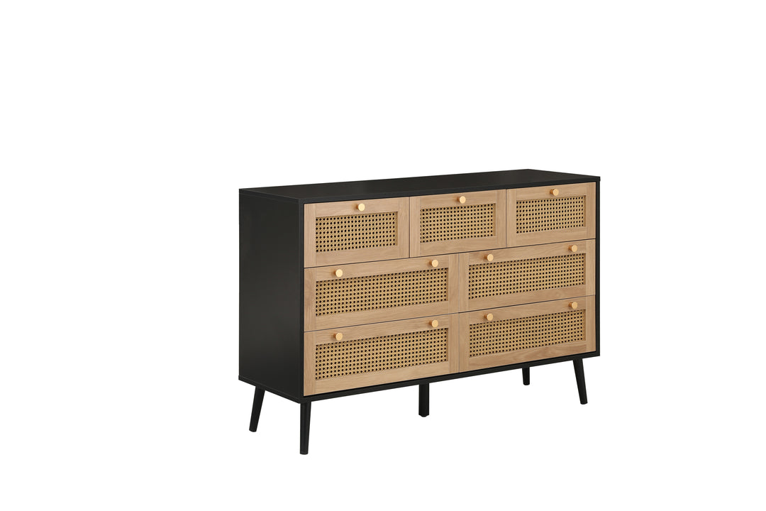 Croxley 7 Drawer Rattan Chest Stylish Storage for Home Decor