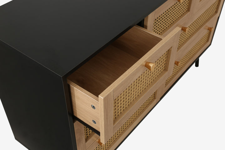 Croxley 7 Drawer Rattan Chest Stylish Storage for Home Decor