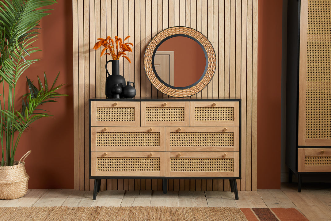 Croxley 7 Drawer Rattan Chest Stylish Storage for Home Decor