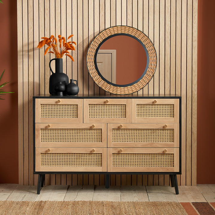 Croxley 7 Drawer Rattan Chest Stylish Storage for Home Decor