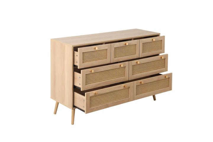 Croxley 7 Drawer Rattan Chest Stylish Storage for Home Decor
